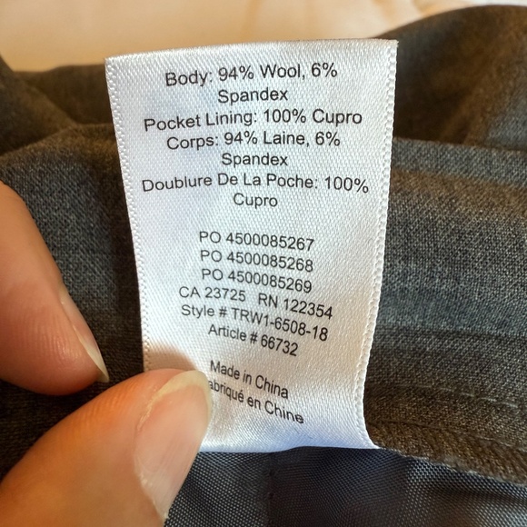 Babaton Grey Stretch Wool Classic Ankle Trouser - Picture 4 of 6